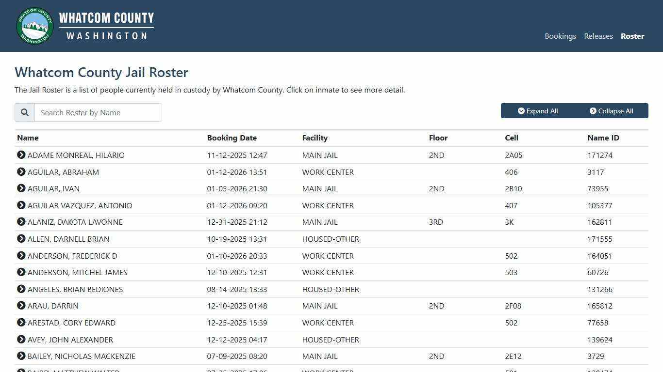 Whatcom County Sheriff's Office | Jail Roster