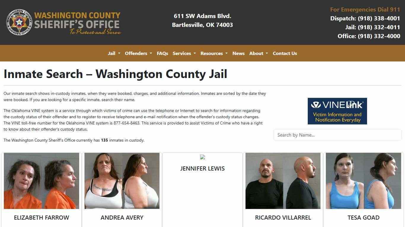 Inmate Search | Washington County Sheriff's Office